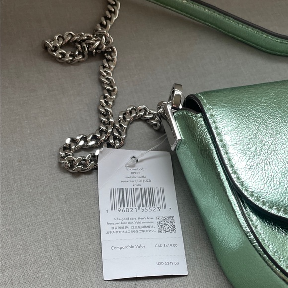 Kate Spade Metallic Seawater Green Crossbody Bag NWT - Picture 9 of 15